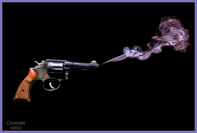 Gun with smoke